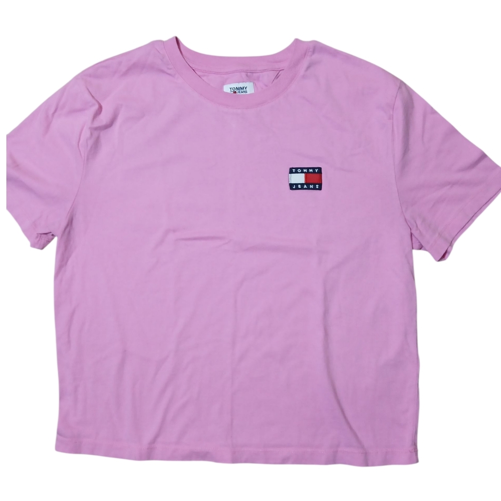 Tommy Hilfiger Jeans Light Pink Crop Top T Shirt Size Medium